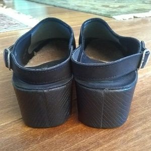 Black Romika Leather Clogs
